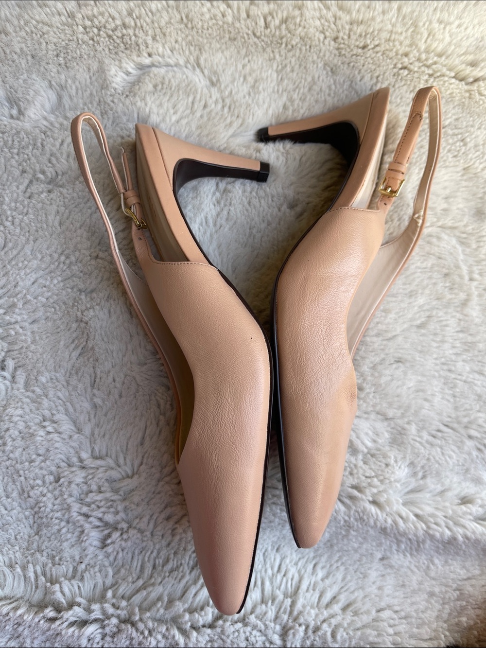 Cole Haan Blush Nude Slingback Pointed-Toe pumps Size 9.5 - Picture 3 of 11